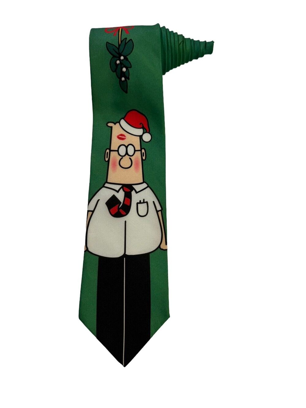 Ralph Marlin Dilbert Softwear Under The Mistletoe Christmas Vintage Necktie